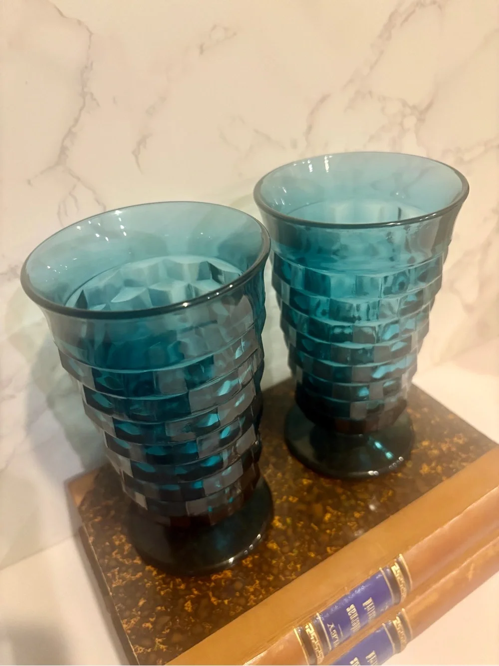 Pair of Riviera Blue Whitehall Tumblers